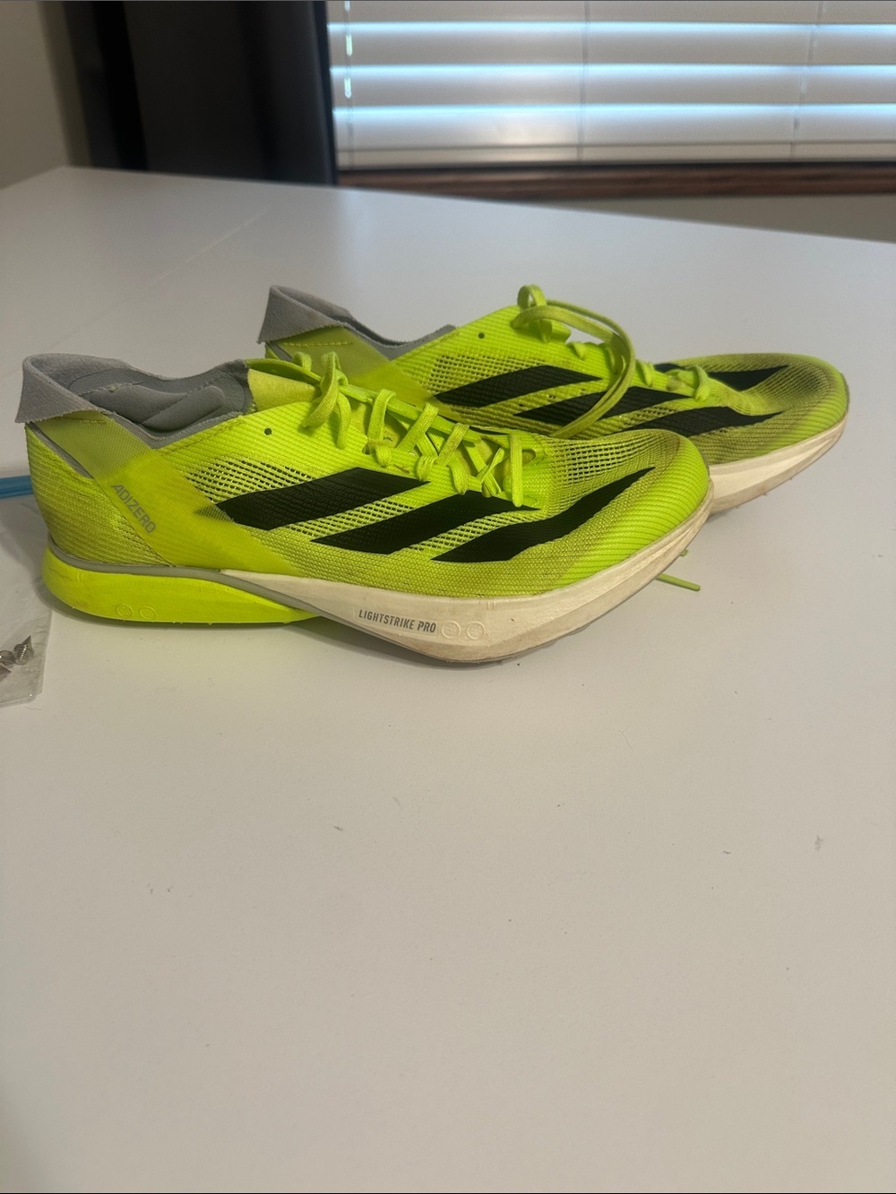 adidas Adizero Pro Spikes Neon Yellow and Black - size 7